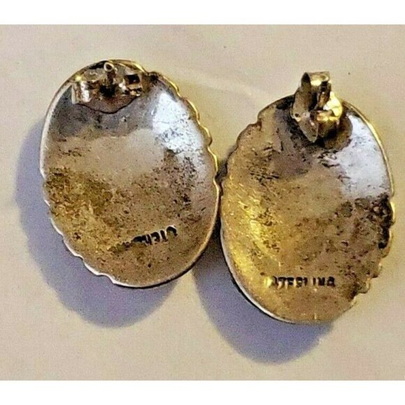 Native American Hopi Vintage Overlay MOP earrings - Picture 2 of 4